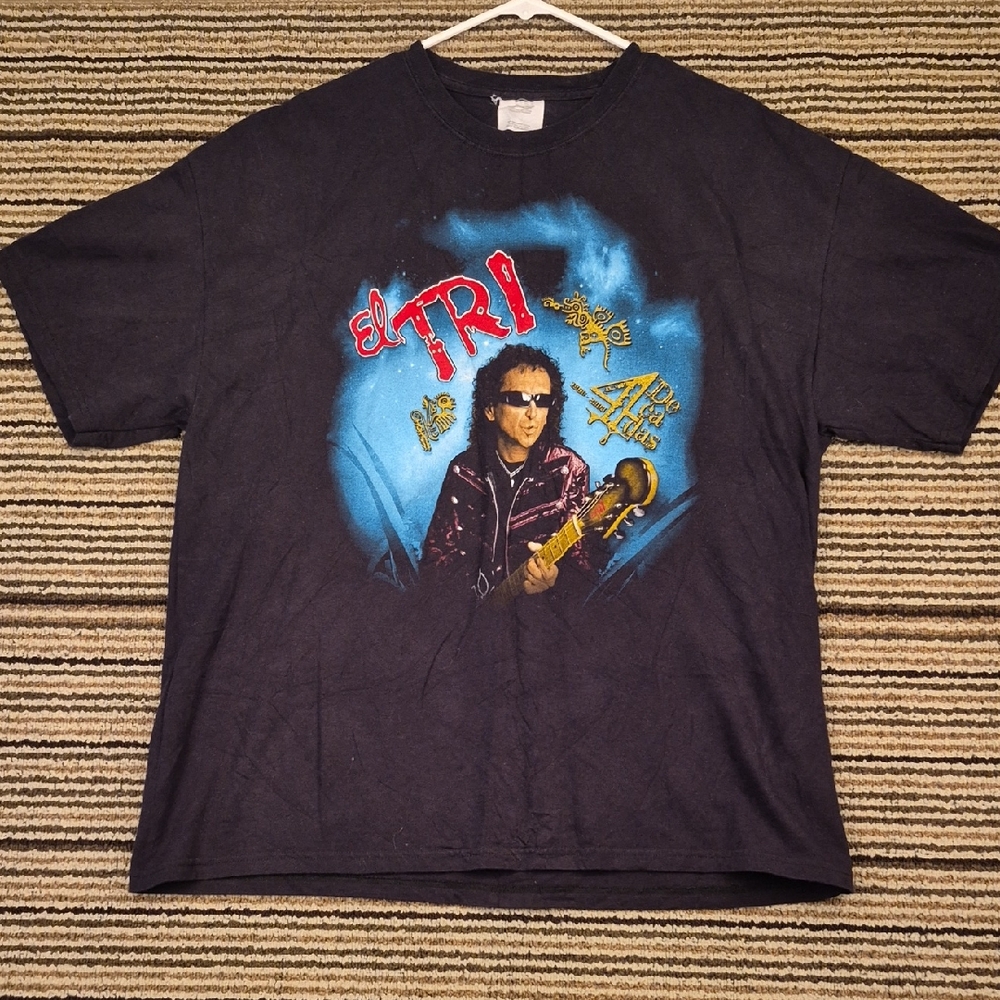 EL TRI Mexican Rock Band Tour 2008 40 Years Black Cotton XL Mens T Shirt VTG